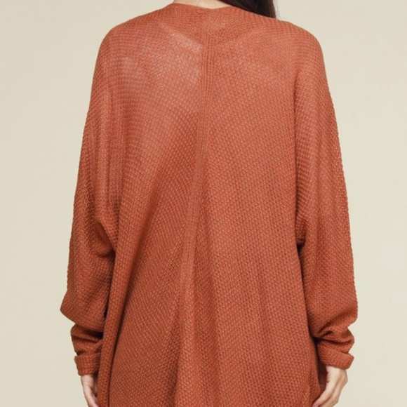 Pumpkin spice loose fit kimono cardigan - Picture 6 of 7